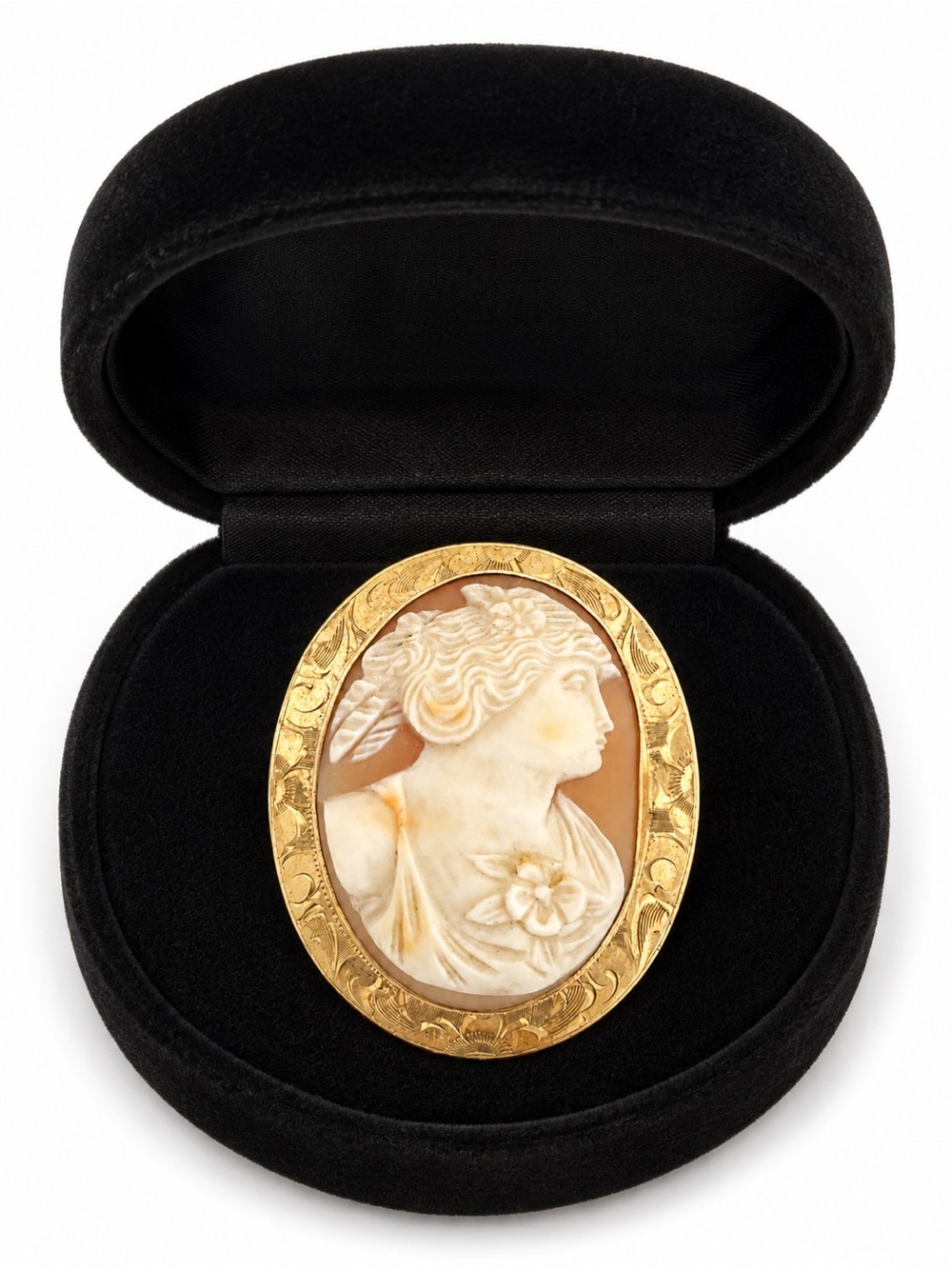 Victorian 10k Yellow Gold Carved Shell Classical Cameo Brooch 6.4 gram Antique - Picture 8 of 9
